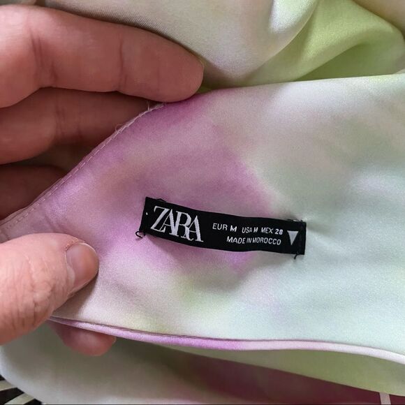 Zara Satin Effect Crop Top sz M Multicolor - Picture 5 of 7